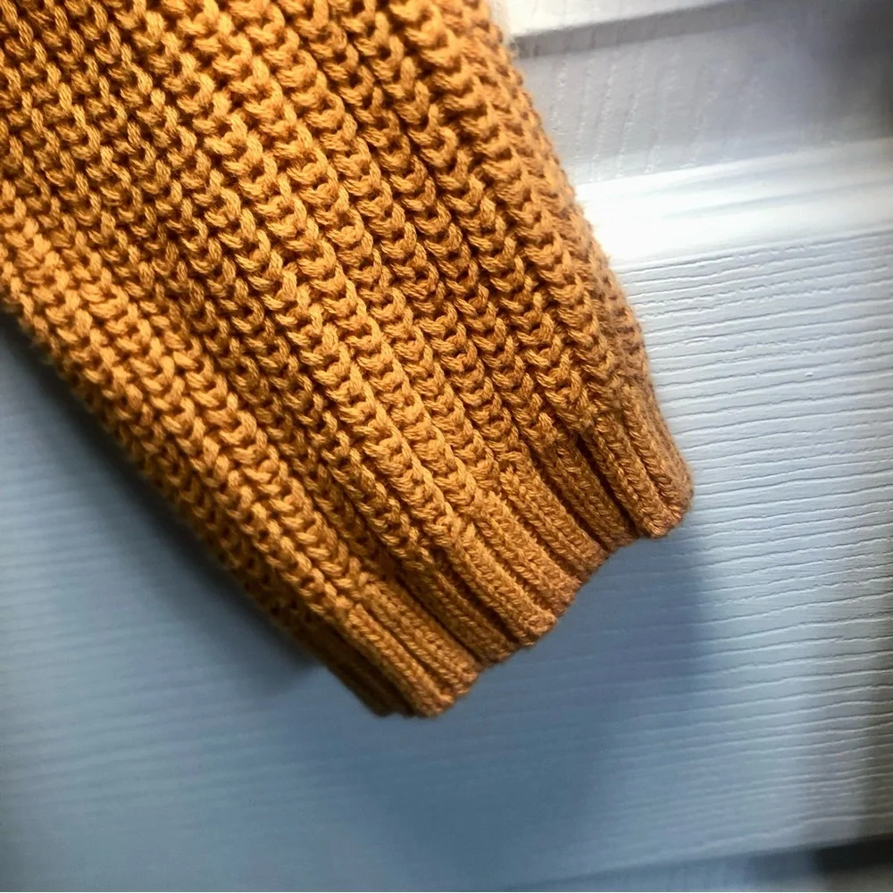 Aeropostale Sweater Waffle Knit Crop V-neck Long Sleeve Women’s Size L NWT - Picture 4 of 7
